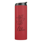 Custom Dezember Holly Birth Blume Geschenk Thermosbecher (Nach links gedreht)