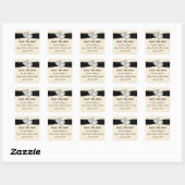 Custom Diamond Black Ribbon Save the Date Stickers (Blatt)