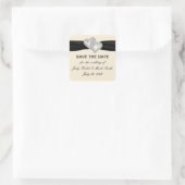 Custom Diamond Black Ribbon Save the Date Stickers (Tasche)