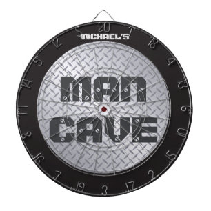Custom Diamondplate Look Man Höhle Dartboard Dartscheibe