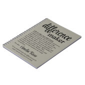 Custom Difference Maker Definition Thank You Gift Notizblock (Linke Seite)