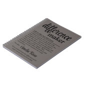 Custom Difference Maker Definition Thank You Notizblock (Linke Seite)