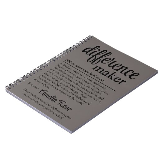 Custom Difference Maker Definition Thank You Notizblock (Linke Seite)