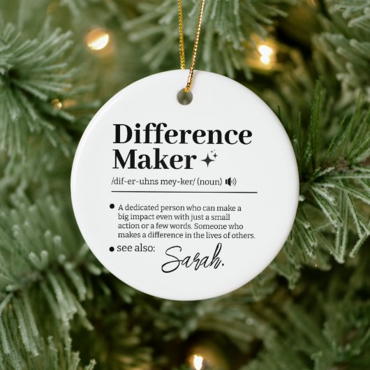 Custom Difference Maker, Mentor Appreciation Gift Keramik Ornament (Baum)