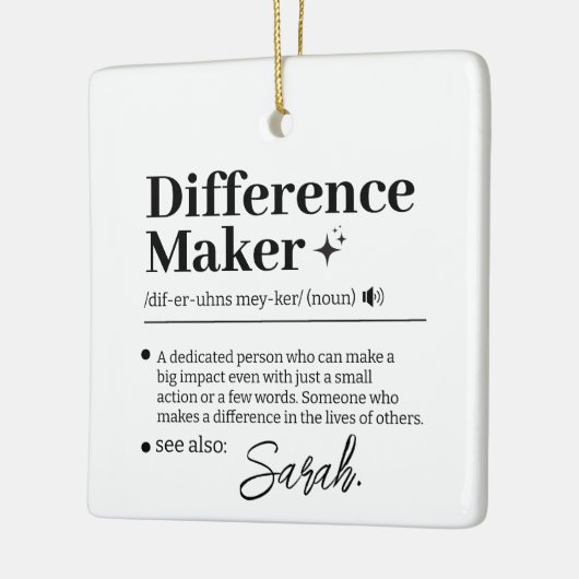 Custom Difference Maker, Mentor Appreciation Gift  Keramikornament (Links)