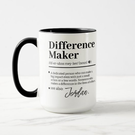 Custom Difference Maker, Mentor Appreciation Gift  Tasse (Links)