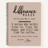 Custom Differenzial Maker Journal, Coworker Gift Notizblock (Vorderseite)