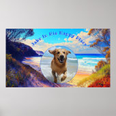 Custom Digital Beach Happy Place TV Art Poster (Vorne)