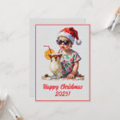 Custom Digital Christmas Baby And Milk Xmas Karte (Vorderseite/Rückseite Beispiel)