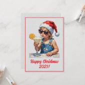 Custom Digital Christmas Baby Drinking Milk Xmas Karte (Vorderseite/Rückseite Beispiel)