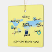 Custom Digital Marketing Keramik Square Ornament (Links)