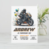 Custom digital motocross Dirt boy Biker Geburtstag Einladung (Stehend Vorderseite)