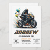 Custom digital motocross Dirt boy Biker Geburtstag Einladung (Vorne/Hinten)