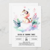 Custom Digital Tiger Geburtstag Einladung (Vorne/Hinten)