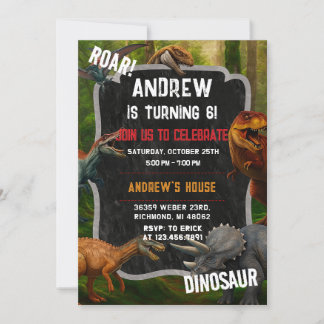 Custom Dino Boy Dinosaur Geburtstag T-Rex-Party Einladung