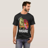 Custom Dino Papasaurus Papa Vater Pater Funny Funn T-Shirt (Vorne ganz)