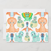 Custom Dino Watercolor Dinosaur Boy Baby Dusche Einladung (Rückseite)