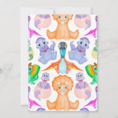 Custom Dino Watercolor Dinosaurier Gender Reveal Einladung (Rückseite)