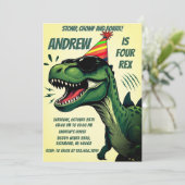 Custom Dinosaur Dino Birthday Einladung (Stehend Vorderseite)