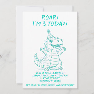 Custom Dinosaur Geburtstagsparty Einladung