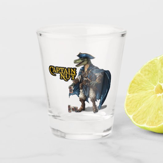 Custom Dinosaur Pirate Shot Glass Schnapsglas (Vorderseite)