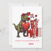 Custom Dinosaur Valentine Card – T‑Rex Be Mine Einladung (Vorderseite)