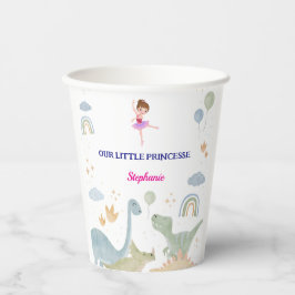 Custom Dinosaurier Ballerina Ballets Geburtstag Pappbecher