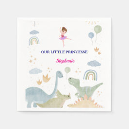 Custom Dinosaurier Ballerina Ballets Geburtstag Serviette