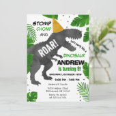Custom Dinosaurier Geburtstagsparty Einladung (Stehend Vorderseite)