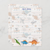 Custom Dinosaurier Learning Notecard Begleitkarte (Vorne/Hinten)