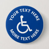 Custom disability sign wheelfleischicon pinback button (Vorderseite)