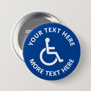 Custom disability sign wheelfleischicon pinback button