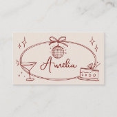 Custom Disco Geburtstagsbeige Platzkarte (Vorderseite)