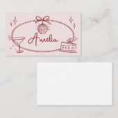 Custom Disco Geburtstagsfeier Platzkarte (Vorne/Hinten)