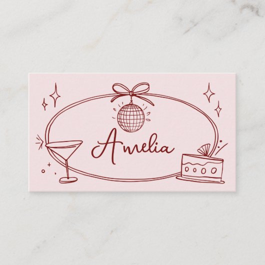 Custom Disco Geburtstagsfeier Platzkarte (Vorderseite)