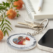 Custom Disco Silver Valentine's Day Foto Schlüssel Schlüsselanhänger (Vorderseite rechts)