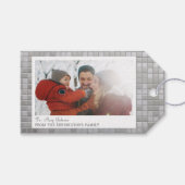 Custom Disco-Themed Family Foto Geschenkmarke Geschenkanhänger (Vorderseite (Horizontal))