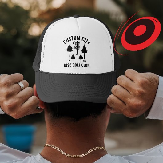 Custom Disk Golf Club & City Name Geschenk für Spi Truckerkappe