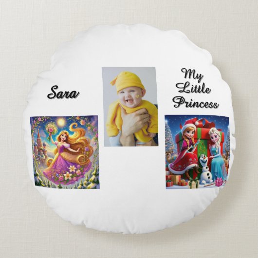 Custom Disney Princess Picture Pillow Throw Pillow Rundes Kissen (Vorderseite)
