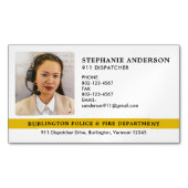 Custom Dispatcher 911 Emergency Services Foto Magnetische Visitenkarte (Vorderseite)