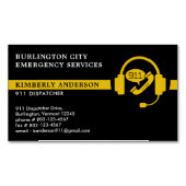 Custom Dispatcher Modern 911 Emergency Dept Logo Magnetische Visitenkarte (Vorderseite)