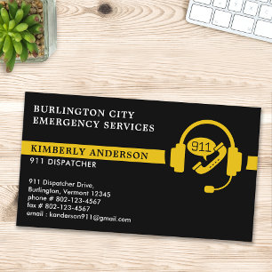 Custom Dispatcher Modern 911 Emergency Dept Logo Visitenkarte