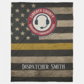 Custom Dispatcher Thin Gold Line Blanket Fleecedecke (Vorderseite)