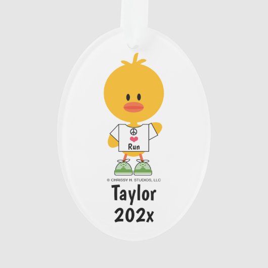 Custom Distance Personalisiert Ultra Chick Maratho Ornament (Rückseite)