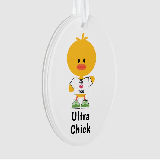 Custom Distance Personalisiert Ultra Chick Maratho Ornament (Vorderseite)