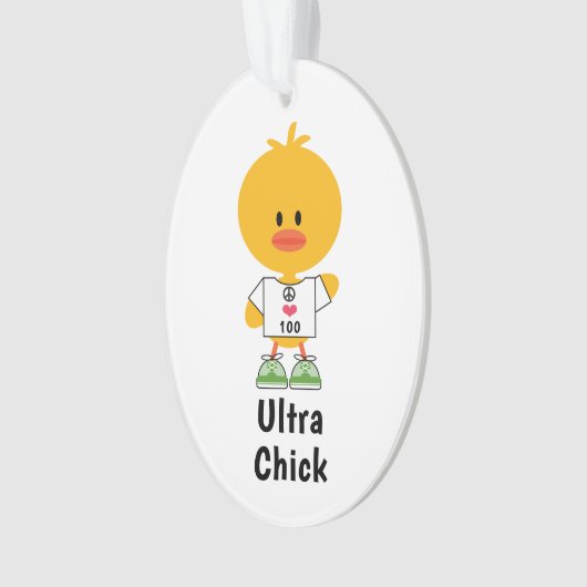 Custom Distance Personalisiert Ultra Chick Maratho Ornament (Vorderseite)