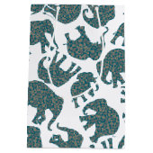 Custom Ditzy Paisley Elephants auf White Gift Bag Mittlere Geschenktüte (Rückseite)