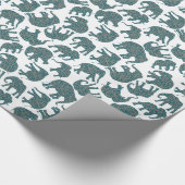 Custom Ditzy Paisley Elephants auf White Giftwrap Geschenkpapier (Ecke)
