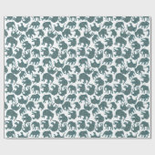 Custom Ditzy Paisley Elephants auf White Giftwrap Geschenkpapier (Flach)