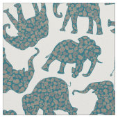 Custom Ditzy Paisley Elephants on White Pattern Stoff (Nahaufnahme)